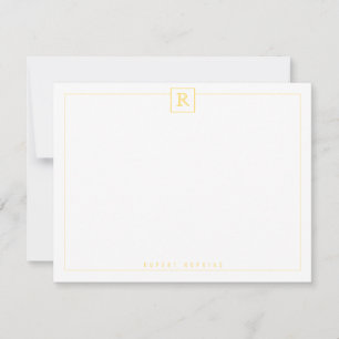 Square Border Yellow Note Card