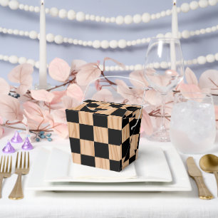 Square Box Checkers Take Out Favor Boxes