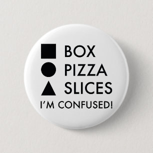 Square Box Round Pizza Triangular Slices Button