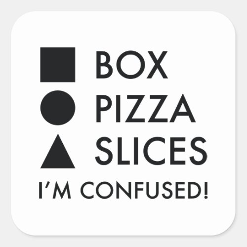 Square Box Round Pizza Triangular Slices Square Sticker