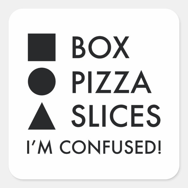 Square Box Round Pizza Triangular Slices Sticker (Front)