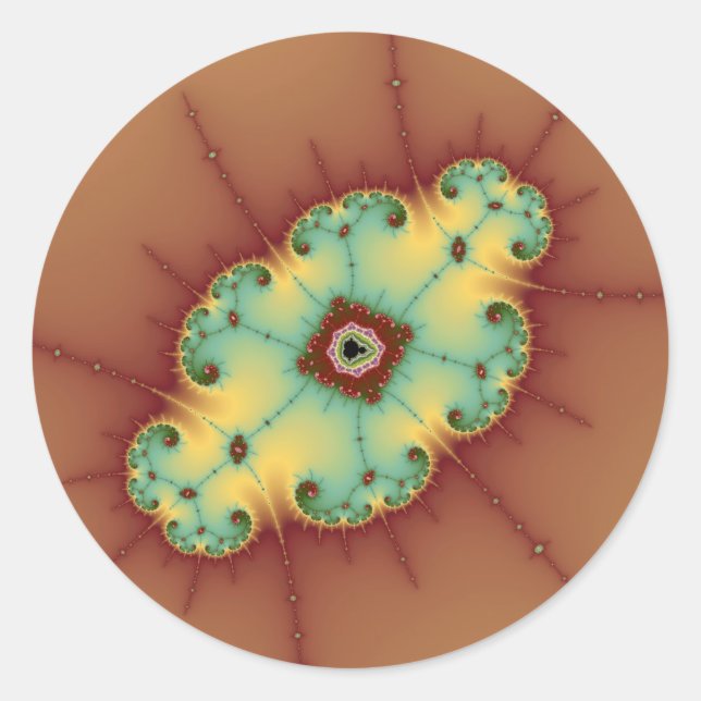 Square Brain - Fractal Classic Round Sticker (Front)