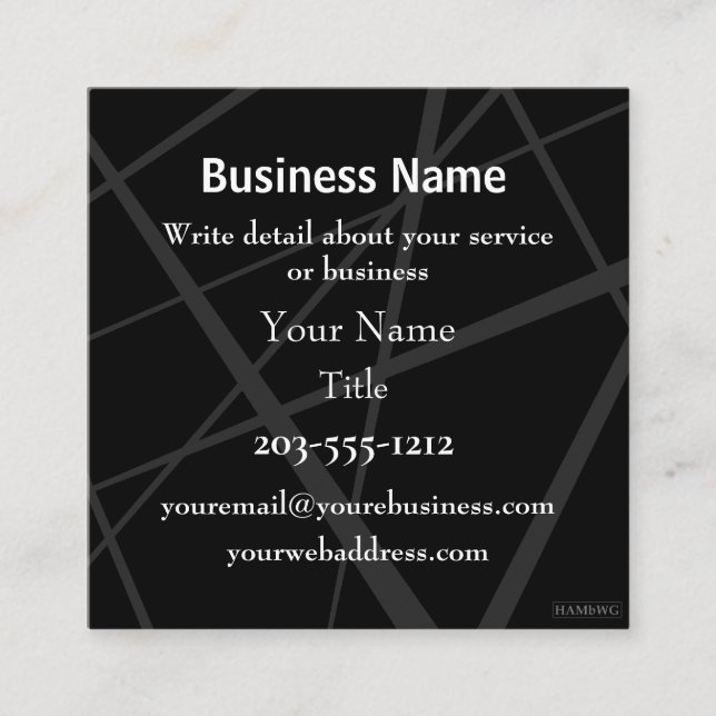 Square Business Card -  Spotlight  - HAMbyWG (Front)