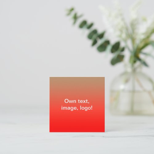 Square Business Cards Gold tone_Red