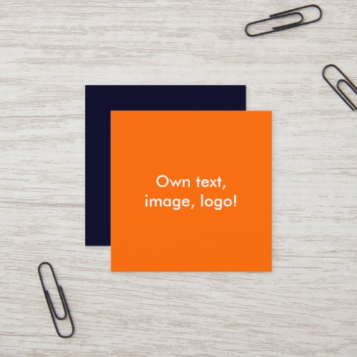 Square Business Cards Orange_Dark Blue