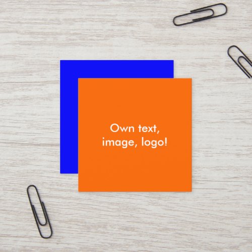 Square Business Cards Orange_Royal Blue