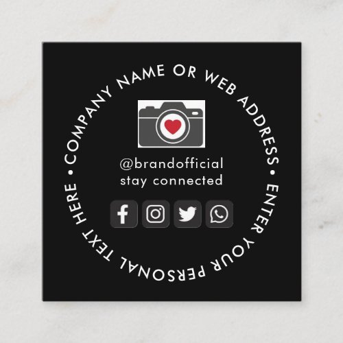 Square Business Cards Social Media Followers QR