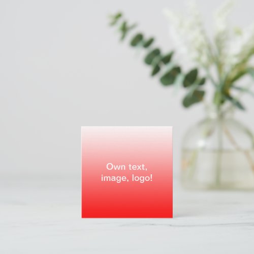 Square Business Cards White_Red