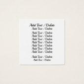 Square Business, Gift, Message Cards & More (Back)