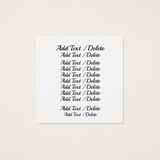 Square Business, Gift, Message Cards & More (Back)