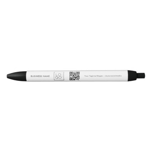 Square Business Logo QR Code  Text Promotional Black Ink Pen