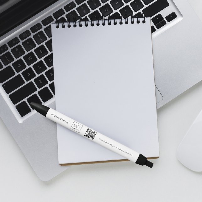 Square Business Logo QR Code & Text Promotional Pen (Creator Uploaded)