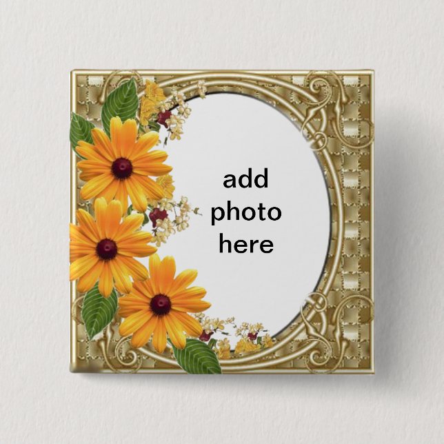 square button flower frame (Front)