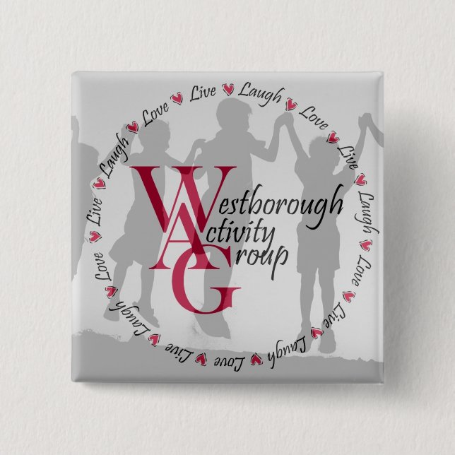 Square button - round logo (Front)