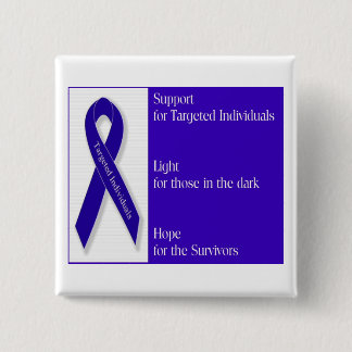 Square Button with Indigo Ribbon Logo