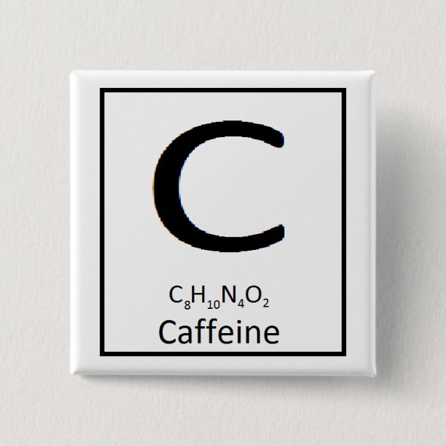 Square caffeine button, 2 in. button (Front)