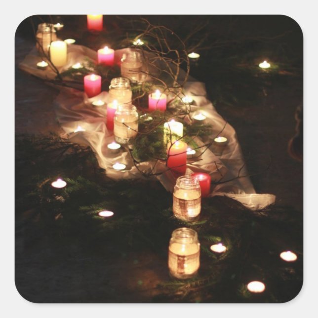 Square Candlelight Mood Sticker – Customizable (Front)