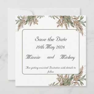 Square card -green and brown foliage