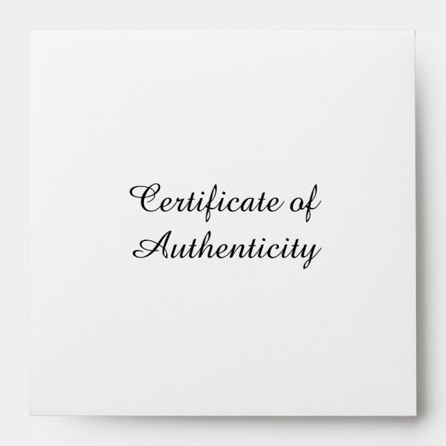 Square Certificate of Authenticity Envelope (Front)