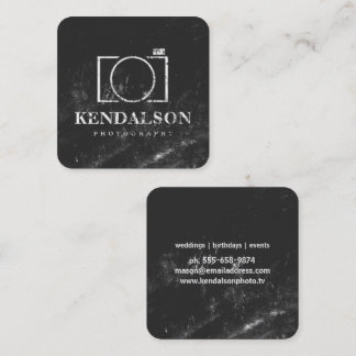 Square Chalkboard Photography Business Card