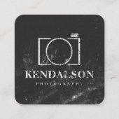 Square Chalkboard Photography Square Business Card (Front)