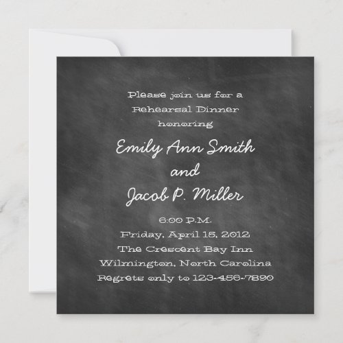 Square Chalkboard Rehearsal Dinner Invitations