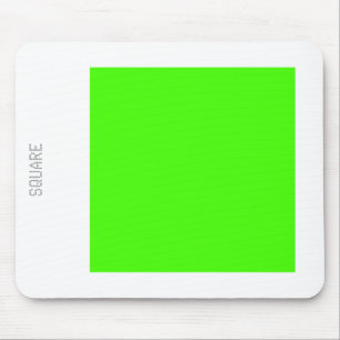 Square - Chartreuse Green and White Mouse Pad