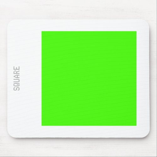 Square _ Chartreuse Green and White Mouse Pad