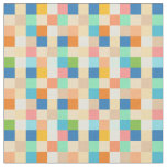 Square Checkerboard Multicolor Bright Rainbow Fabric