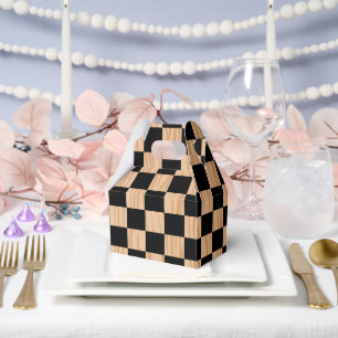 Square Checkers Design Gable Favor Boxes