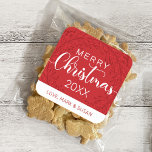 Square Christmas Stickers (Red)<br><div class="desc">This Square Christmas Sticker will give your present a touch of love. ♥ ♥ ♥ If you have problem customizing this product or you want this design on a different product or color,  please feel free to contact me ♥ ♥ ♥</div>