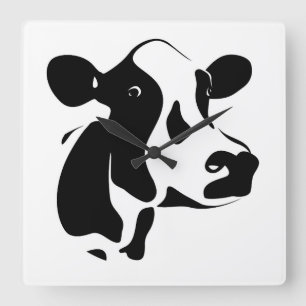 Square Clock-Cow Wall Clock