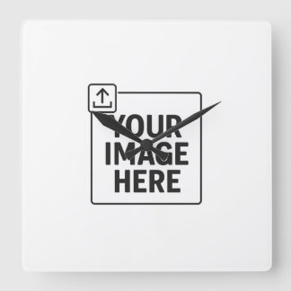 Square clock with photo