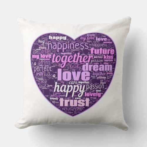 Square Cohen with Hearts Throw Pillow