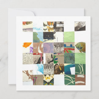 Square collage card, artsy, No. 2 Note Card
