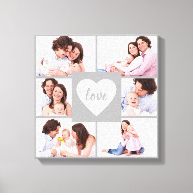 Square Collage Custom Photo Canvas Print (Front)