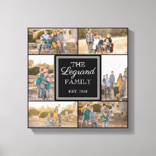 Square Collage Custom Photo Wrapped Canvas Print