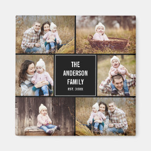 Square Collage Personalized Photo Magnet