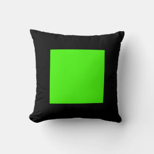 Square Colors - Chartreuse on Black Throw Pillow