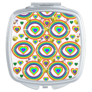 Square Compact Mirror Bumblebee Rainbow