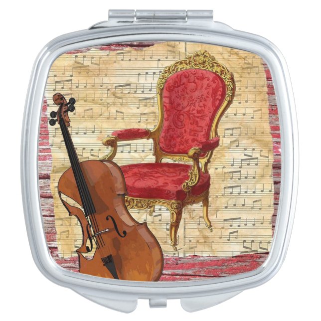 Square Compact Mirror Cello Victorian (Front)