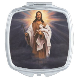 Square Compact Mirror Jesus