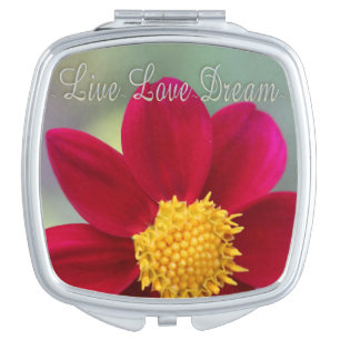 Square Compact Mirror/Live Love Dream Vanity Mirror