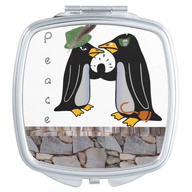 Square Compact Mirror Penguin Pirate (Front)