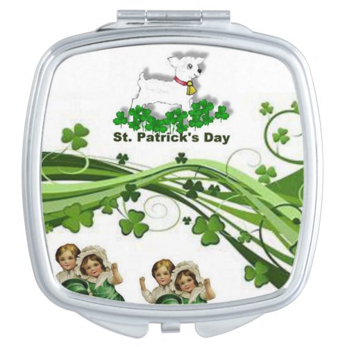 Square Compact Mirror St Patricks Day