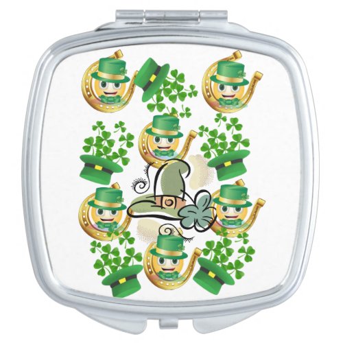 Square Compact Mirror St Patricks Horseshoe