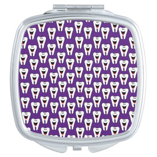 Square Compact Mirror Teeth Smile Purple