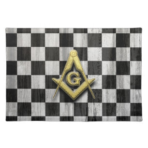 Square Compass and Checkers Cloth Placemat