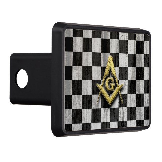 Square Compass and Checkers Hitch Cover (Right)