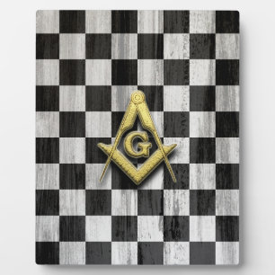 Square Compass and Checkers Plaque
